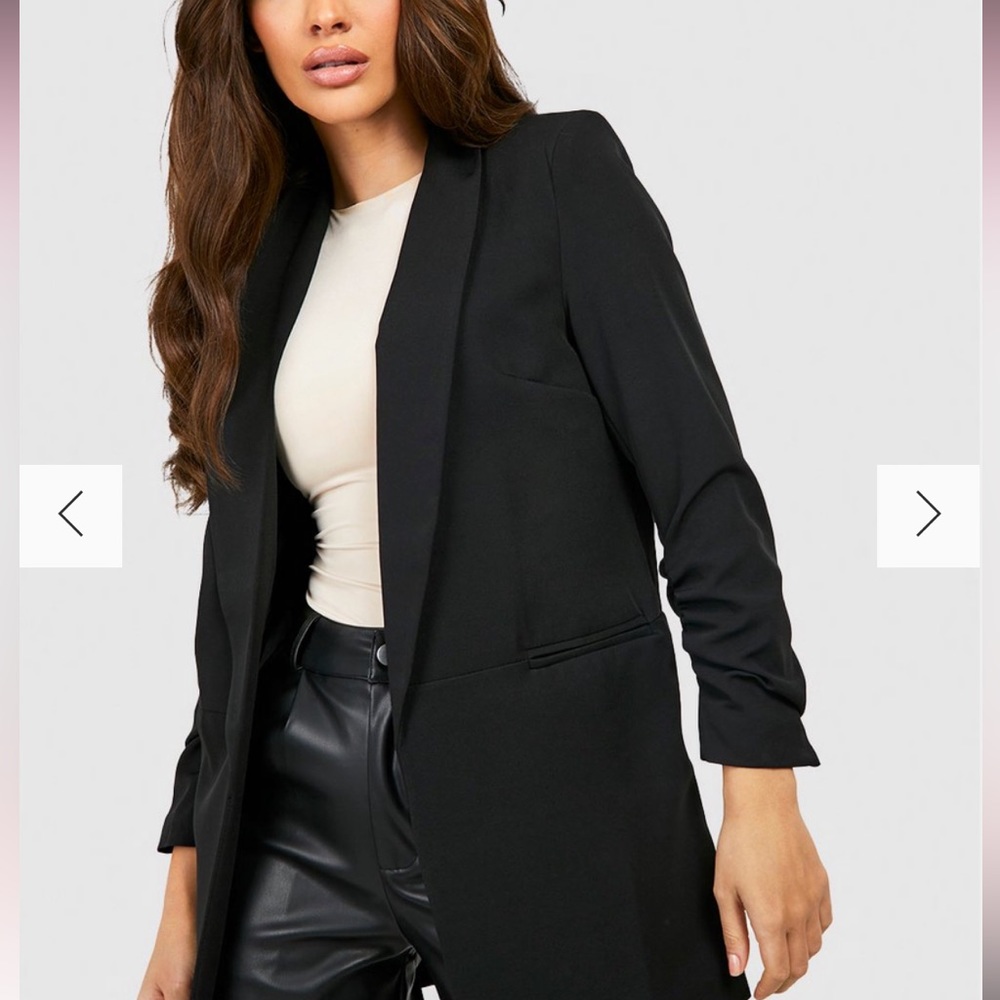 RUCHED SLEEVE BLAZER new with tags